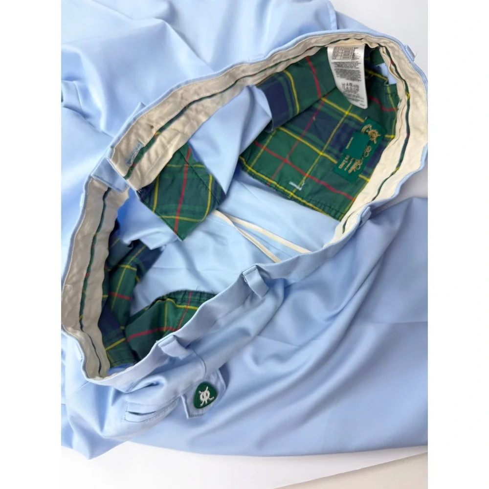 Brooks Brothers St Andrews Links Golf Pants Mens 35x30 Light Blue Trousers